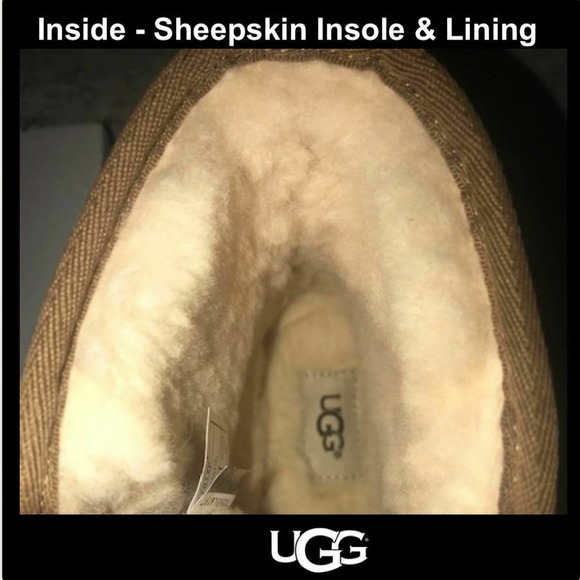 UGG Harkley Chestnut Suede Boots Lined Sheepskin - Picture 6 of 8